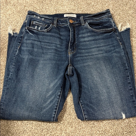 Flying Monkey Dark Wide Leg Cropped Jeans - Picture 3 of 5